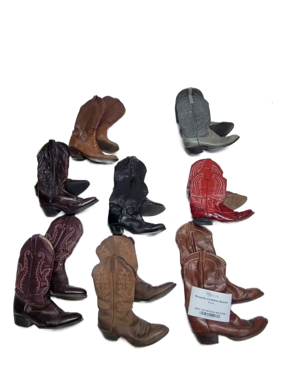 Recycle Cowboy Boots 8 pcs