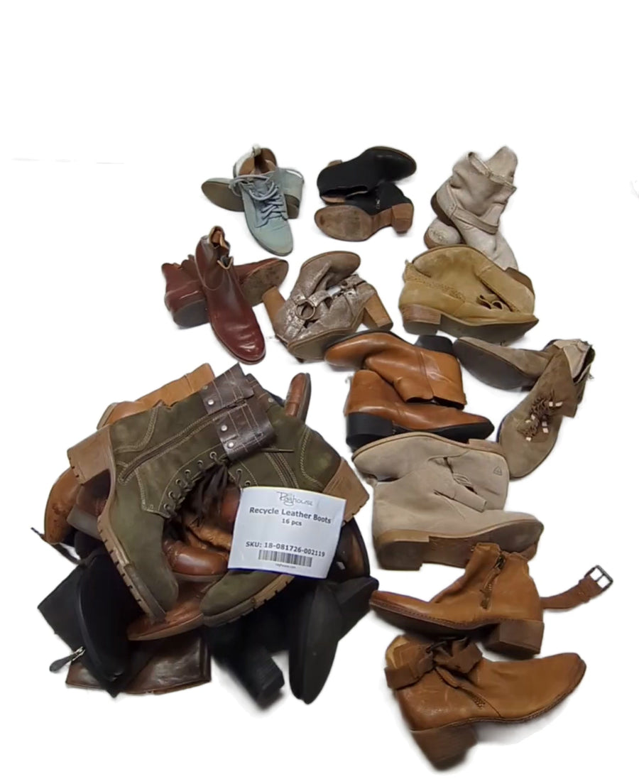 Recycle Leather Boots 16 pcs
