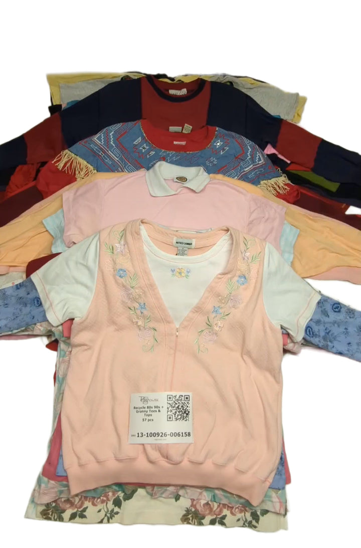 Recycle 80s 90s + Granny Tees & Tops 57 pcs