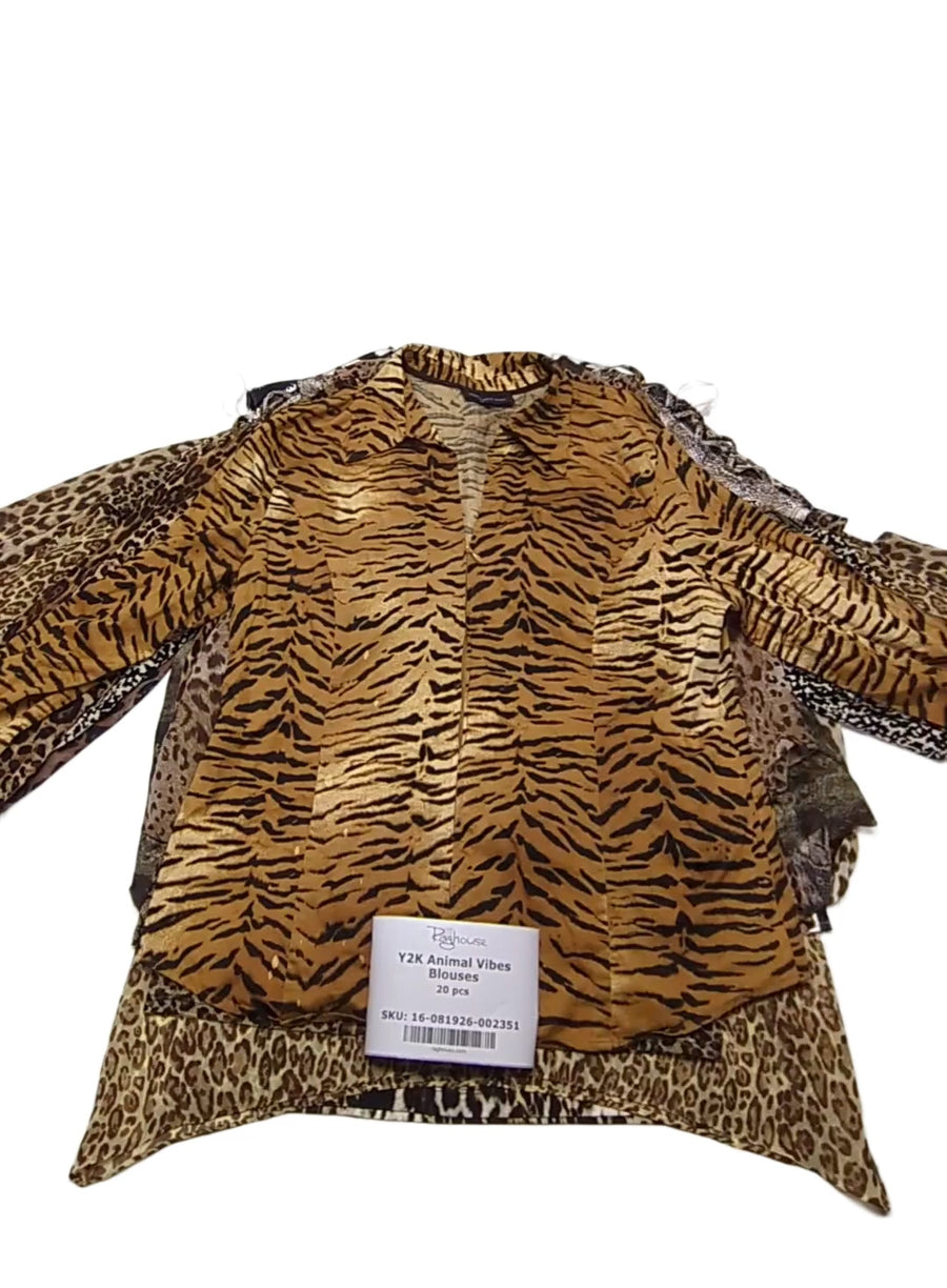 Y2K Animal Vibes Blouses 20 pcs