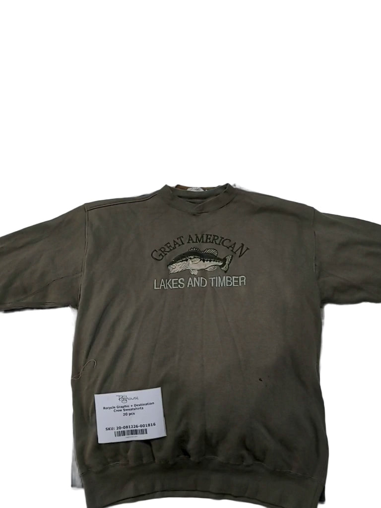 Recycle Graphic + Destination Crew Sweatshirts 20 pcs