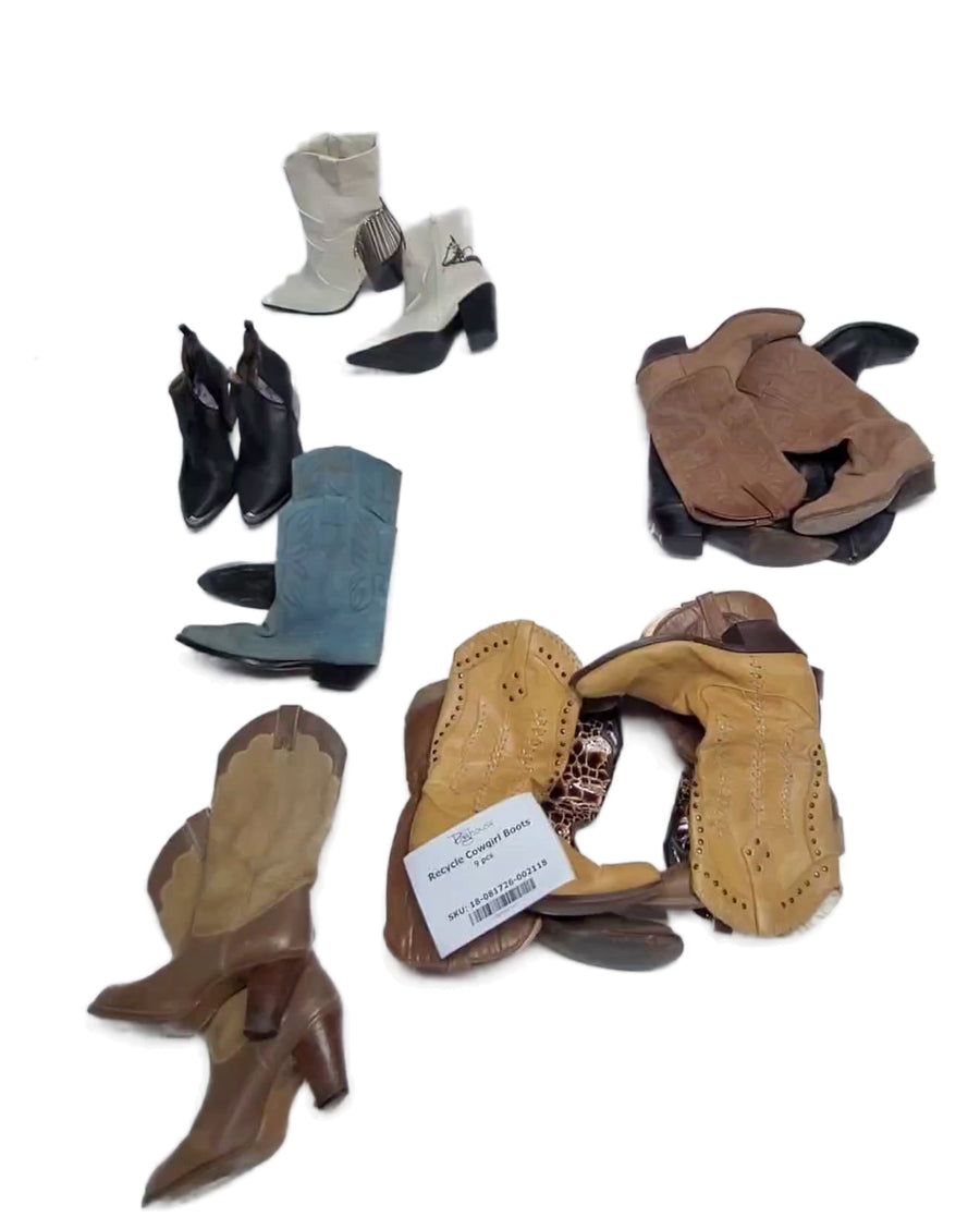 Recycle Cowgirl Boots 9 pcs