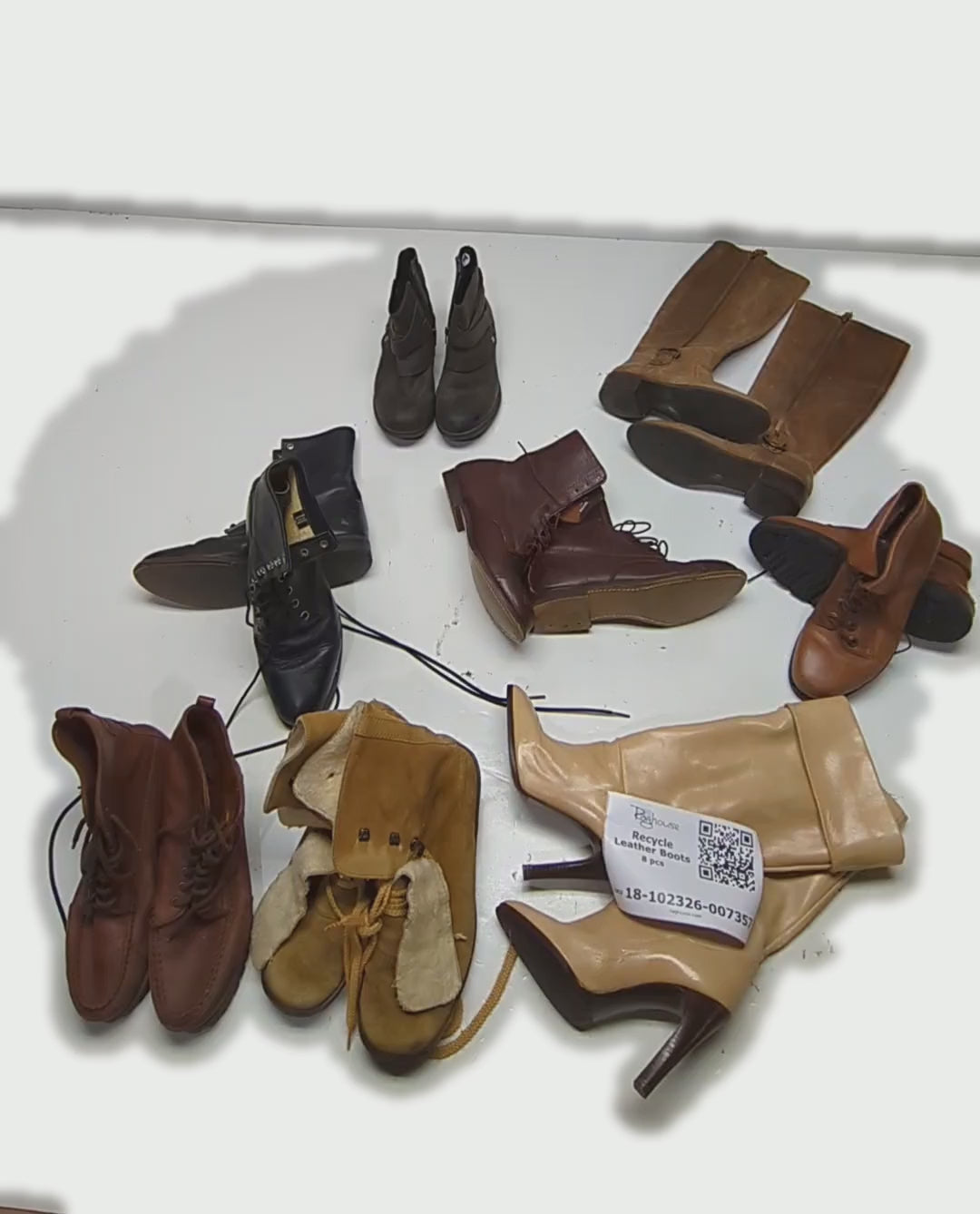 Recycle Leather Boots 8 pcs