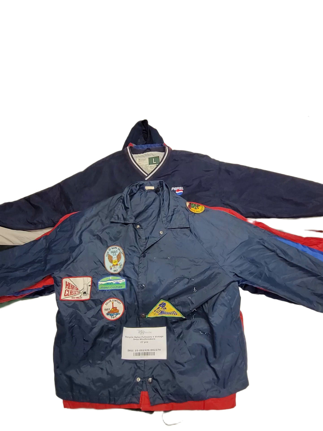 Recycle Nylon Pullovers + Vintage Snap Windbreakers 27 pcs
