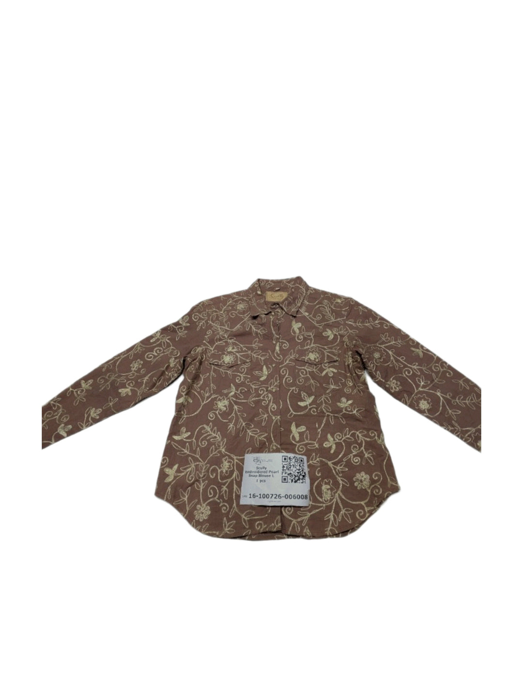 Scully Embroidered Pearl Snap Blouse L 1 pcs