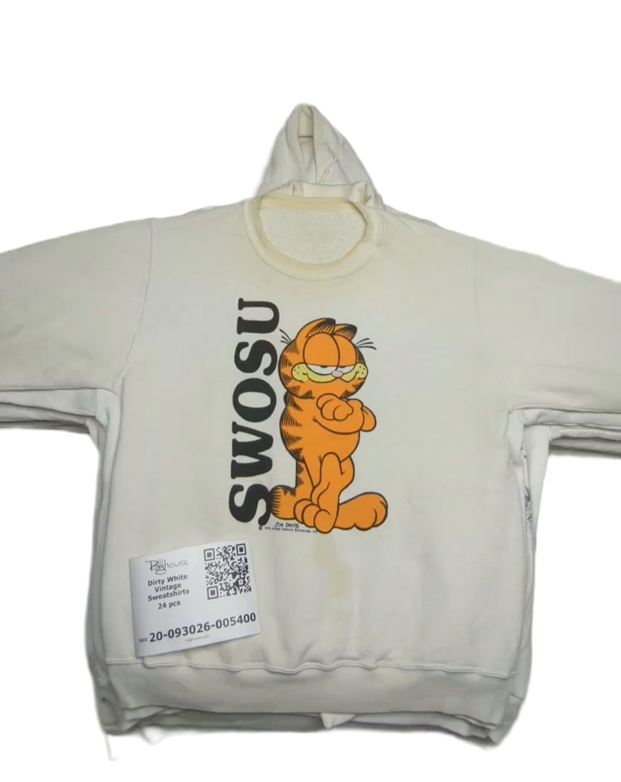 Dirty White Vintage Sweatshirts 24 pcs