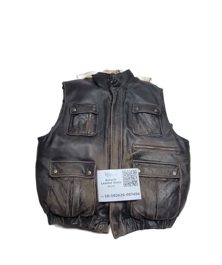 Recycle Leather Vests 10 pcs