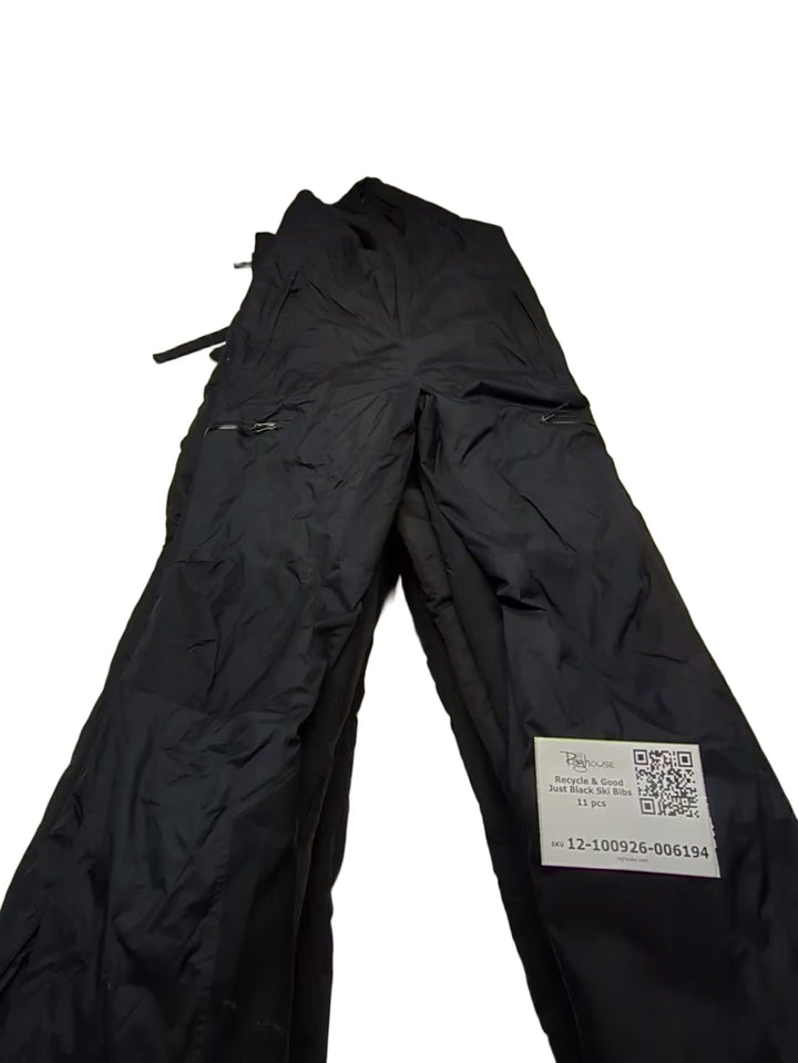 Recycle & Good Just Black Ski Bibs 11 pcs