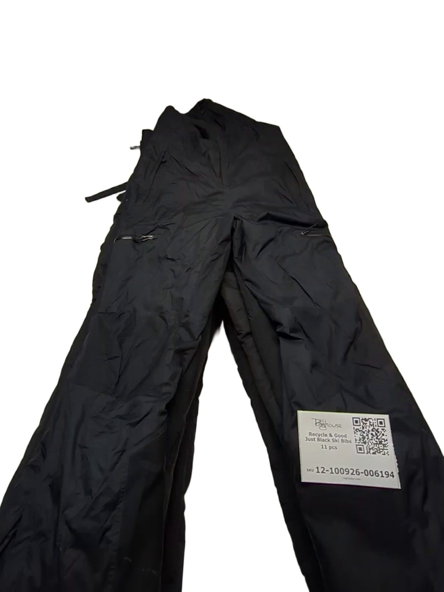 Recycle & Good Just Black Ski Bibs 11 pcs