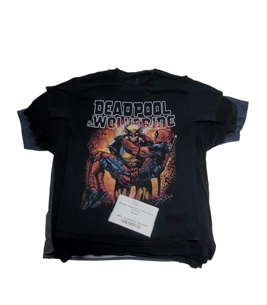 Recycle Superhero & Star Wars T-Shirts 52 pcs