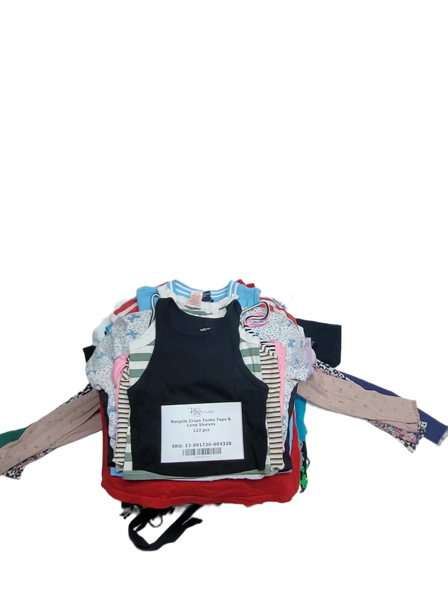 Recycle Crops Tanks Tops & Long Sleeves 123 pcs