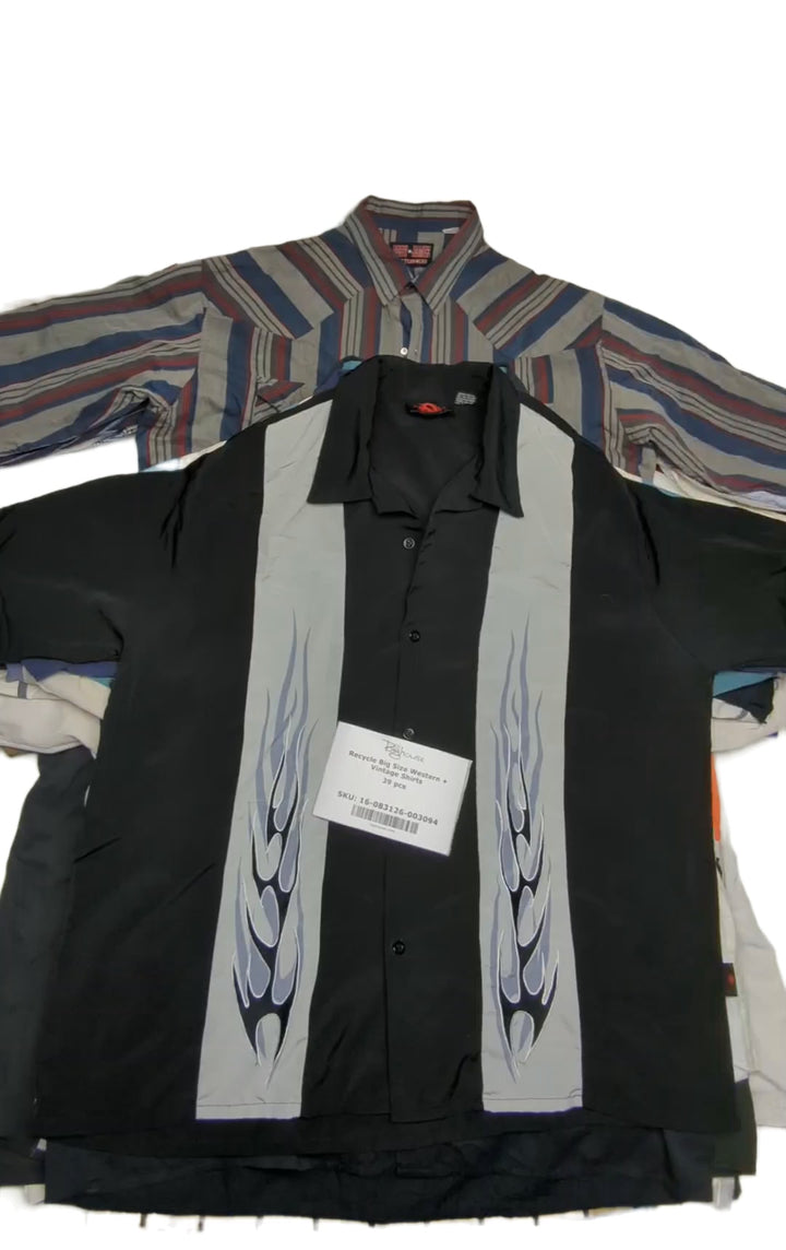 Recycle Big Size Western + Vintage Shirts 39 pcs