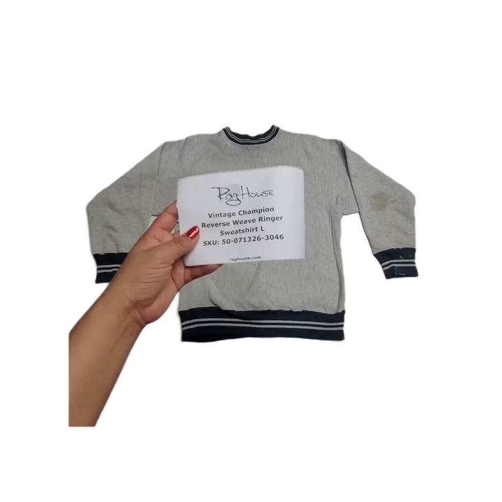 Vintage Champion Reverse Weave Ringer Sweatshirt L