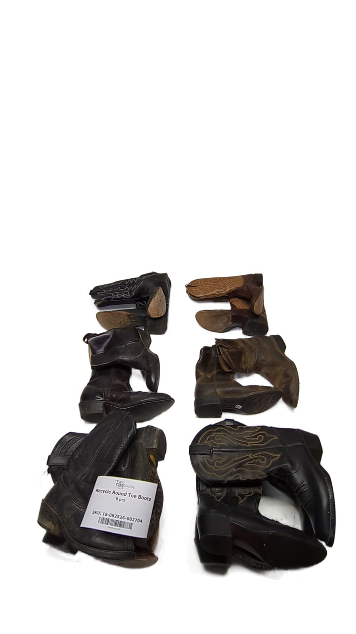 Recycle Round Toe Boots 8 pcs