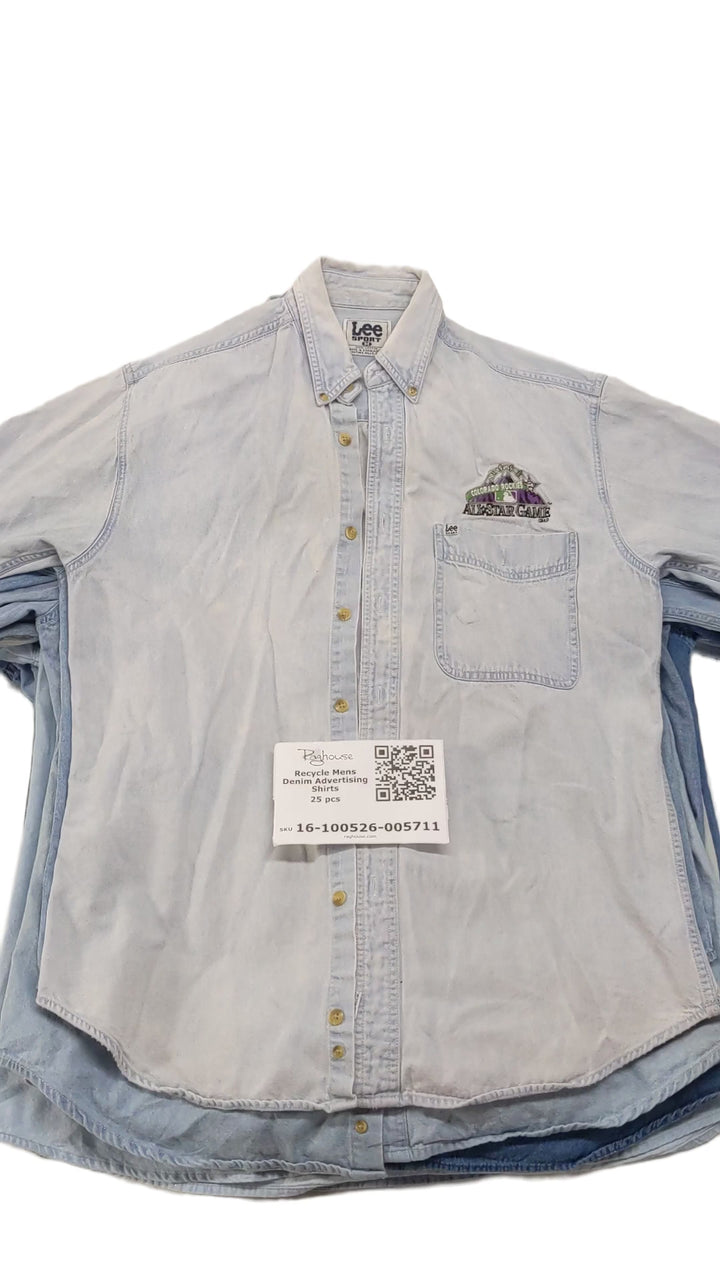 Recycle Mens Denim Advertising Shirts 25 pcs