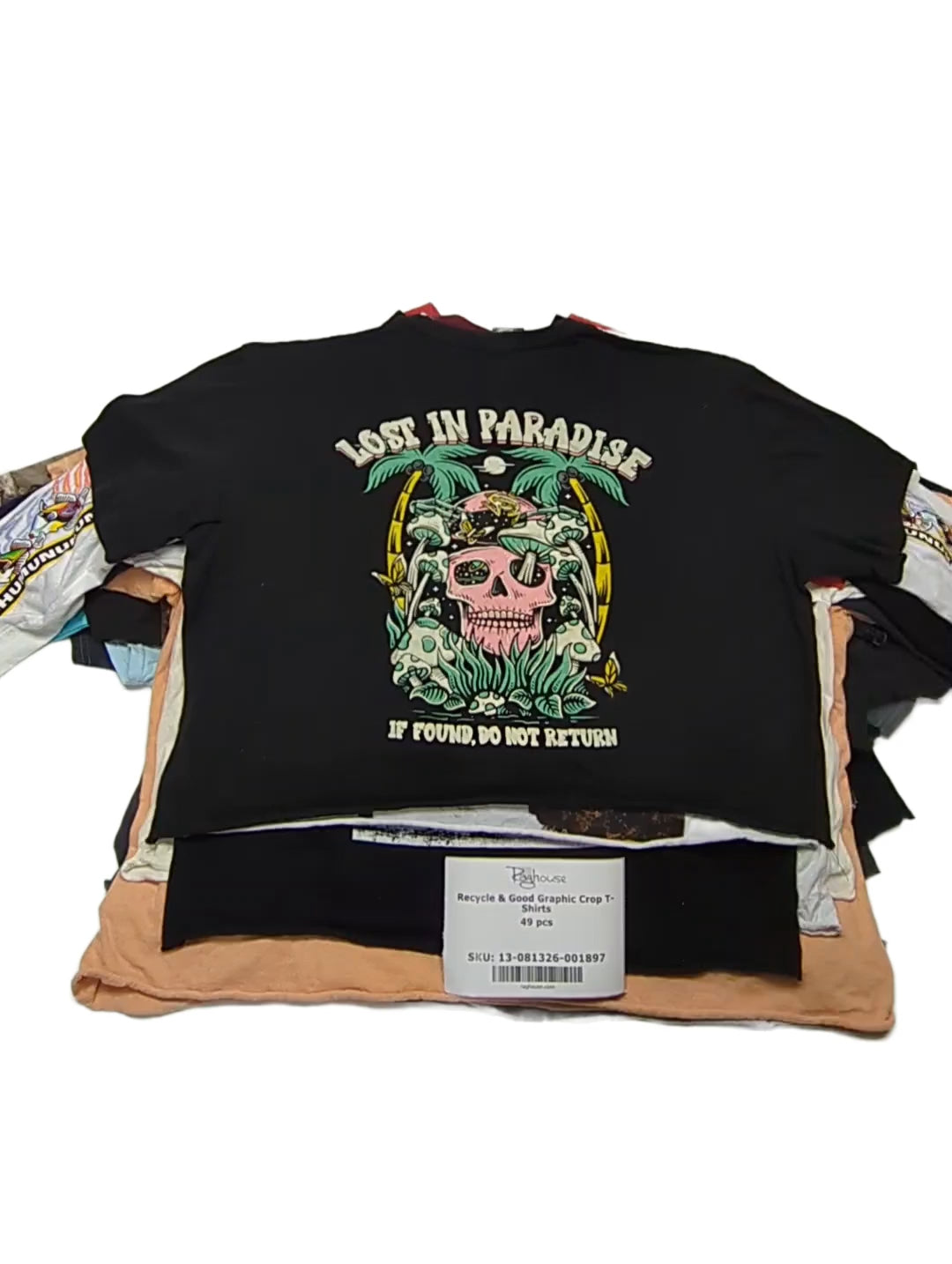Recycle & Good Graphic Crop T-Shirts 49 pcs