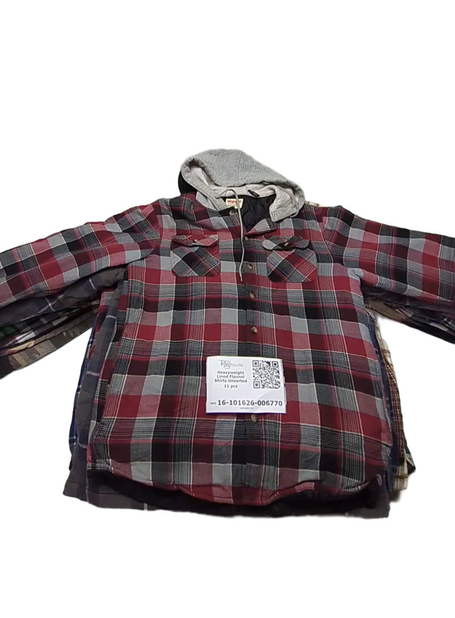 Heavyweight Lined Flannel Shirts Unsorted 11 pcs