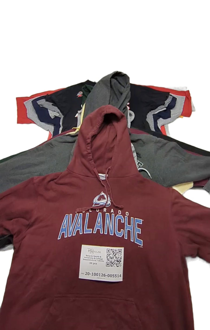Recycle Sports & University & College Sweatshirts & T-Shirts 34 pcs