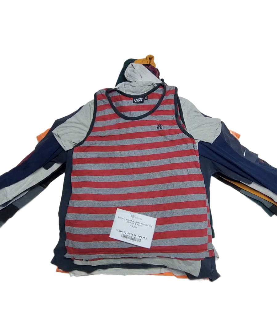 Recycle Brand & Skate Tanks Long Sleeves & Polos 48 pcs