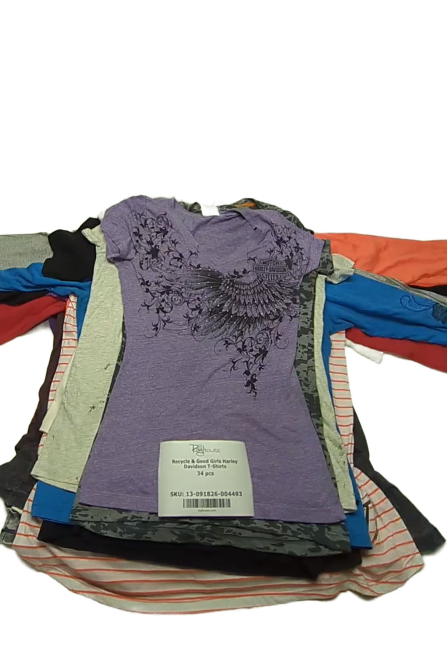 Recycle & Good Girls Harley Davidson T-Shirts 34 pcs