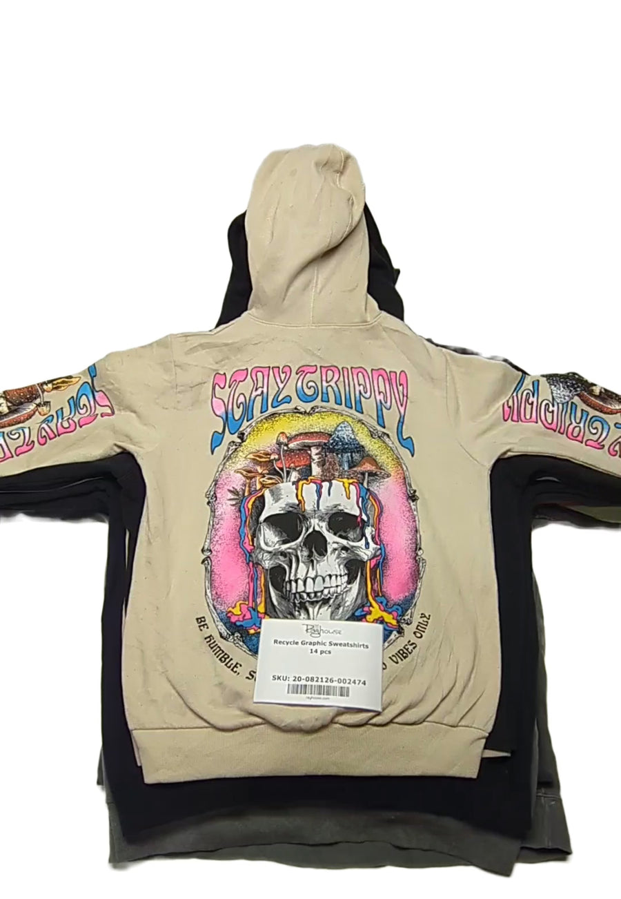 Recycle Graphic Sweatshirts 14 pcs