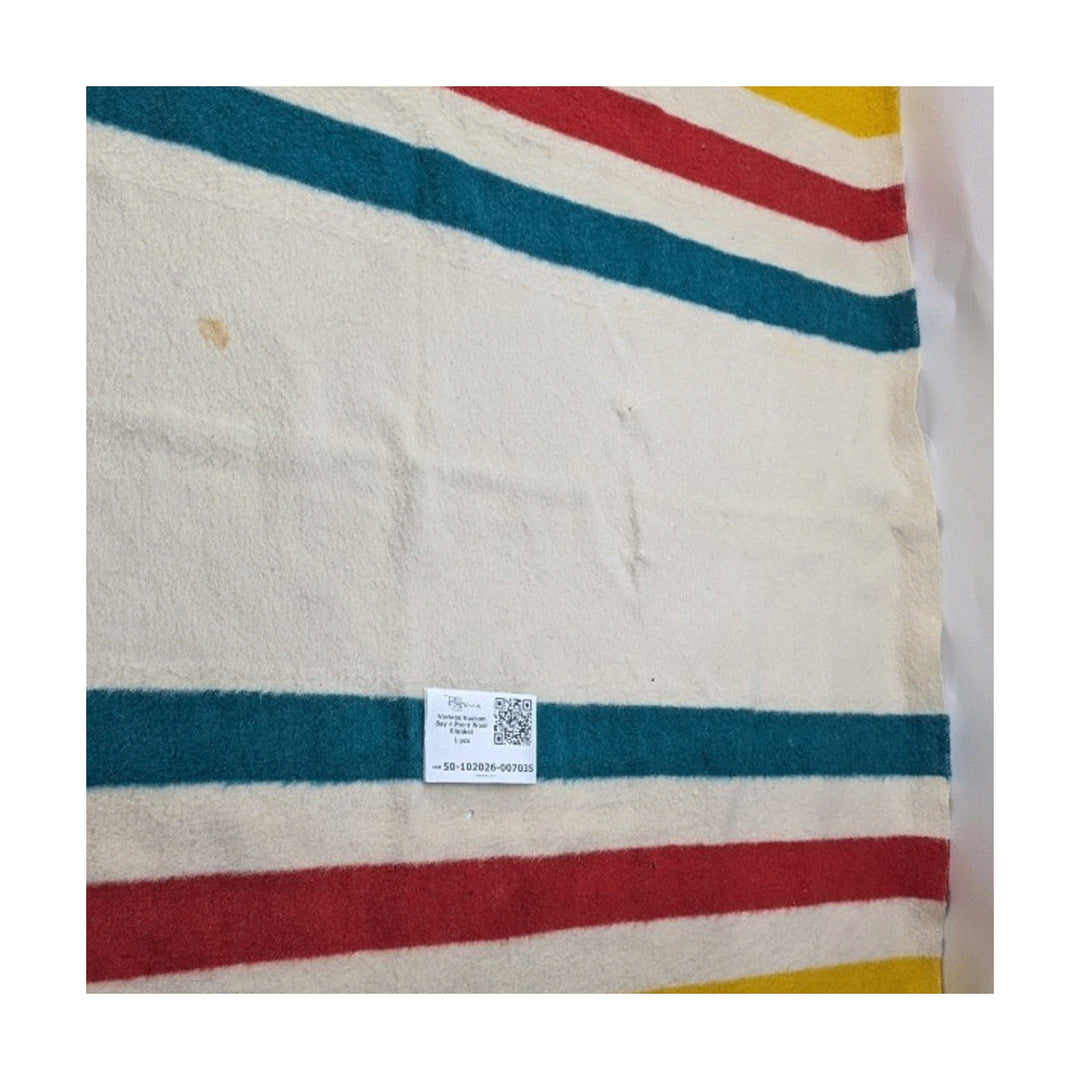 Vintage Hudson Bay 4 Point Wool Blanket 1 pc