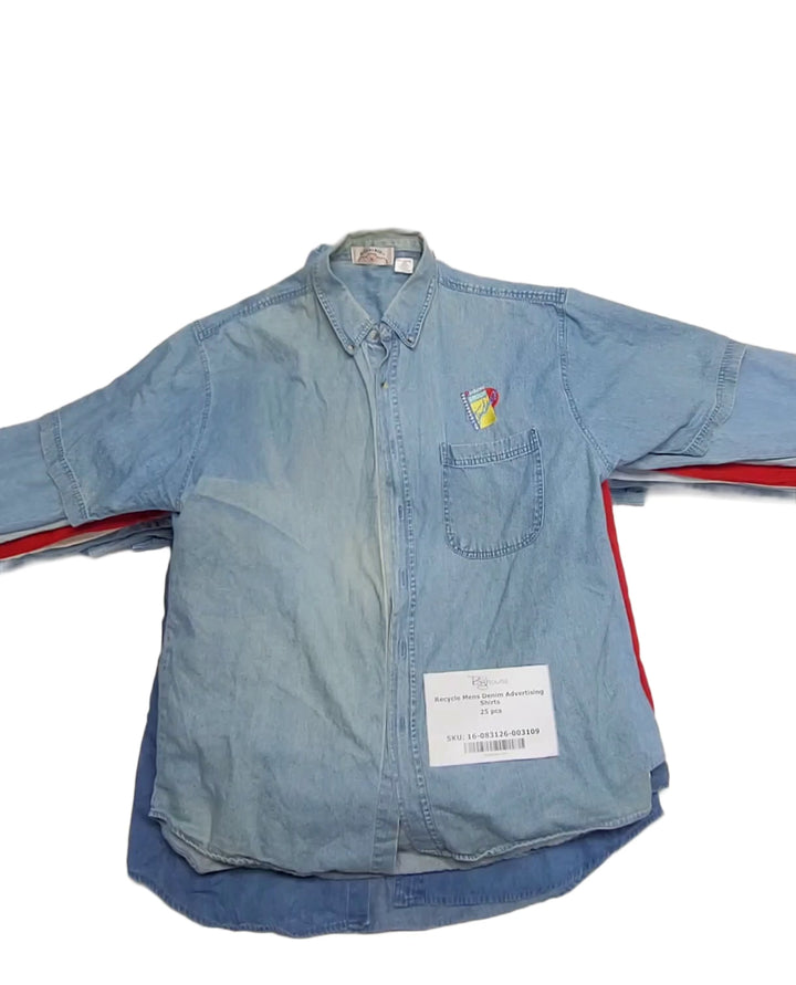 Recycle Mens Denim Advertising Shirts 25 pcs