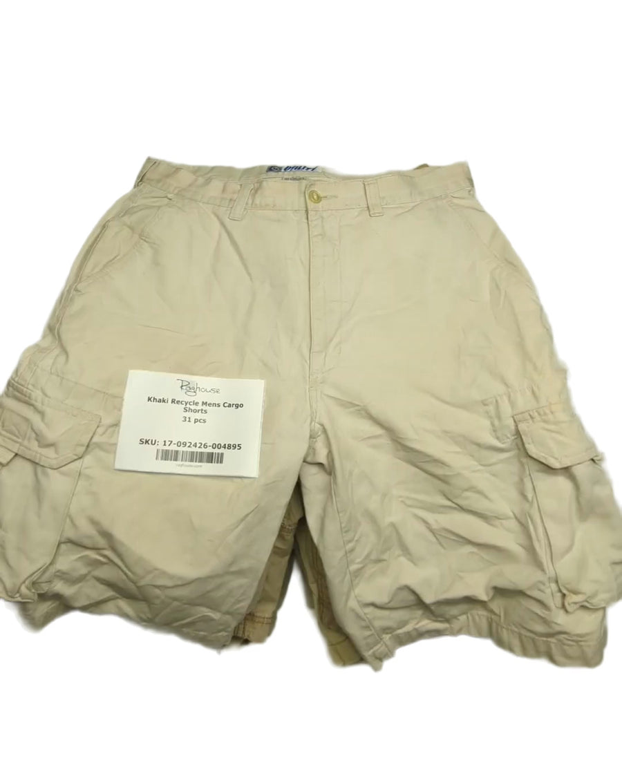 Khaki Recycle Mens Cargo Shorts 31 pcs