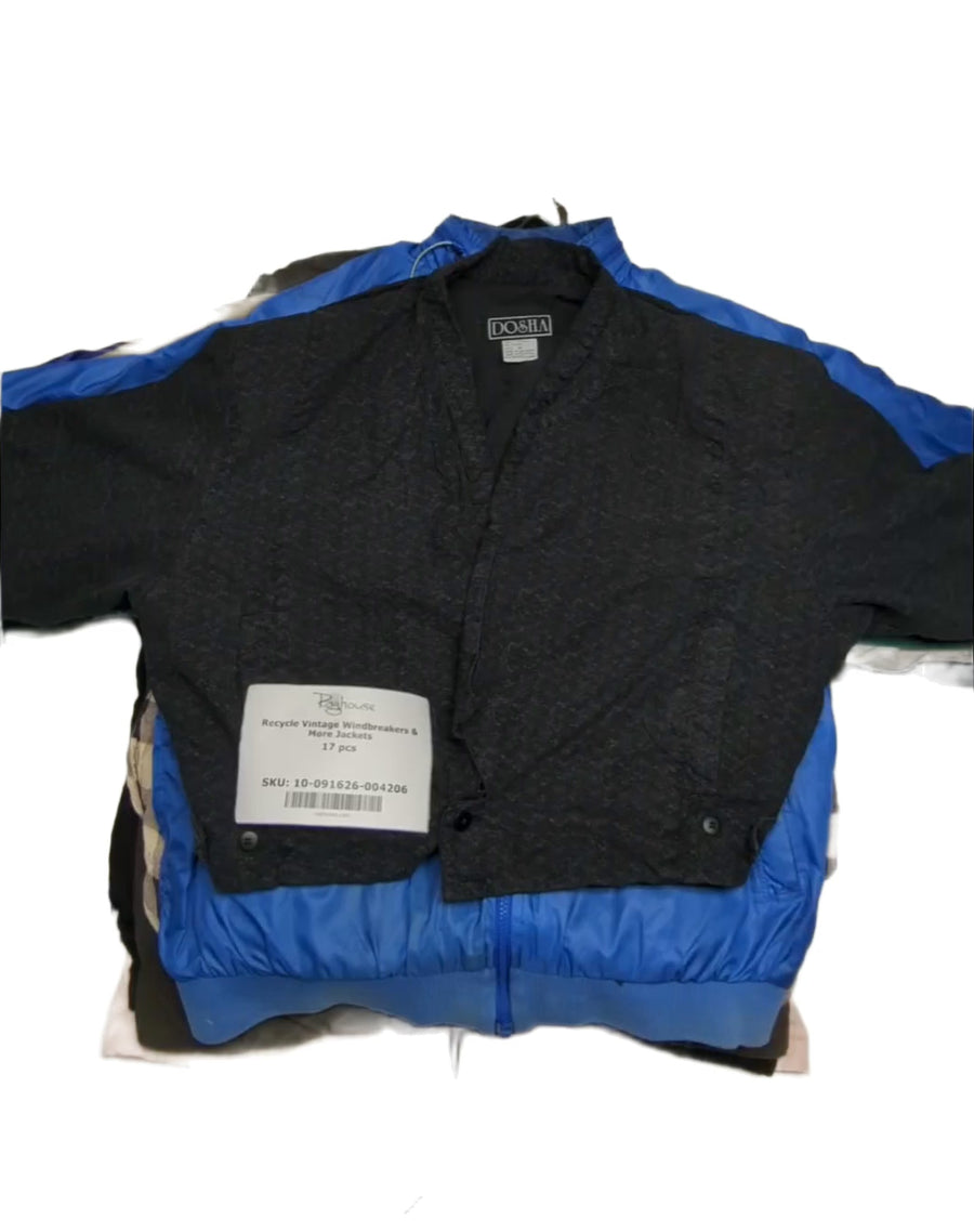 Recycle Vintage Windbreakers & More Jackets 17 pcs