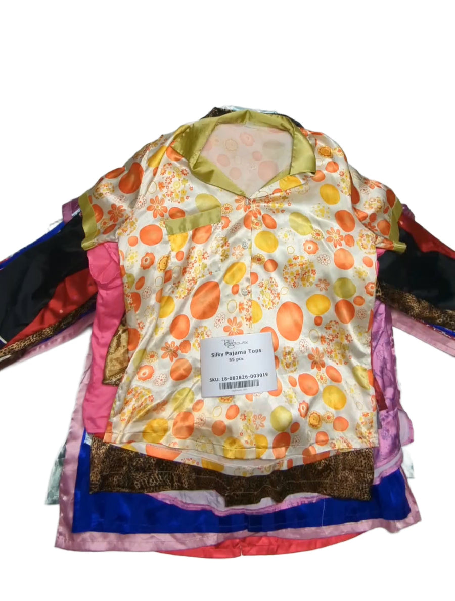 Silky Pajama Tops 55 pcs