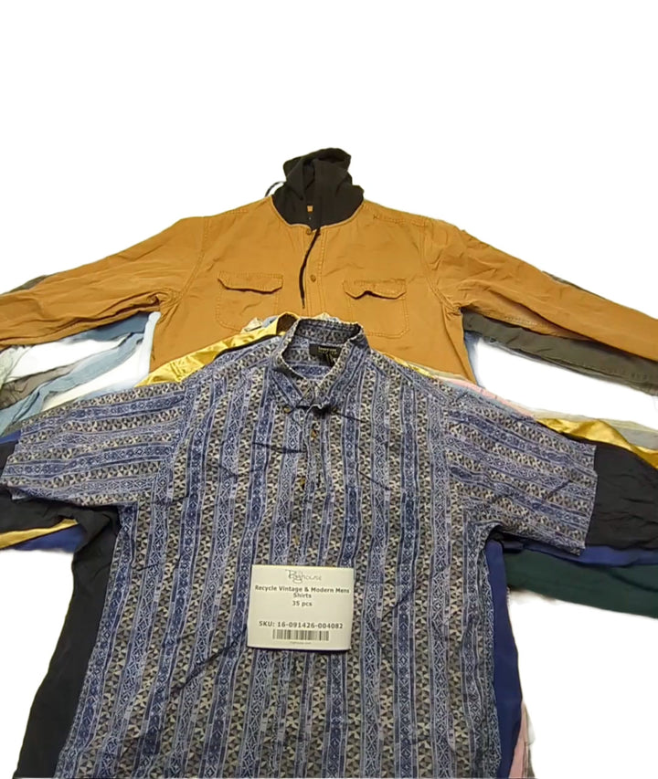 Recycle Vintage & Modern Mens Shirts 35 pcs