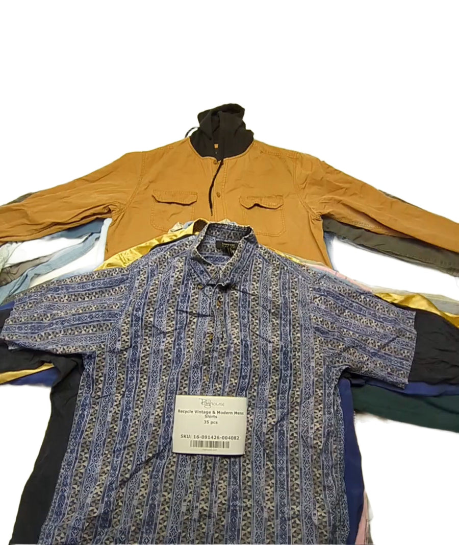 Recycle Vintage & Modern Mens Shirts 35 pcs