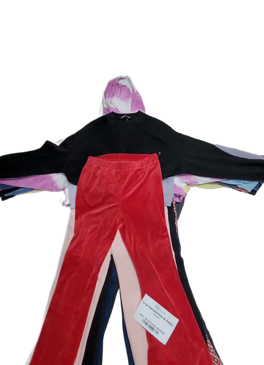 Crop Sweatshirts & Pants 25 pcs