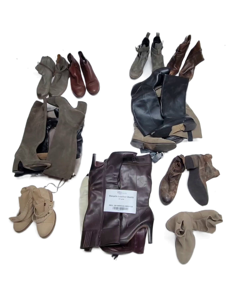 Recycle Leather Boots 16 pcs