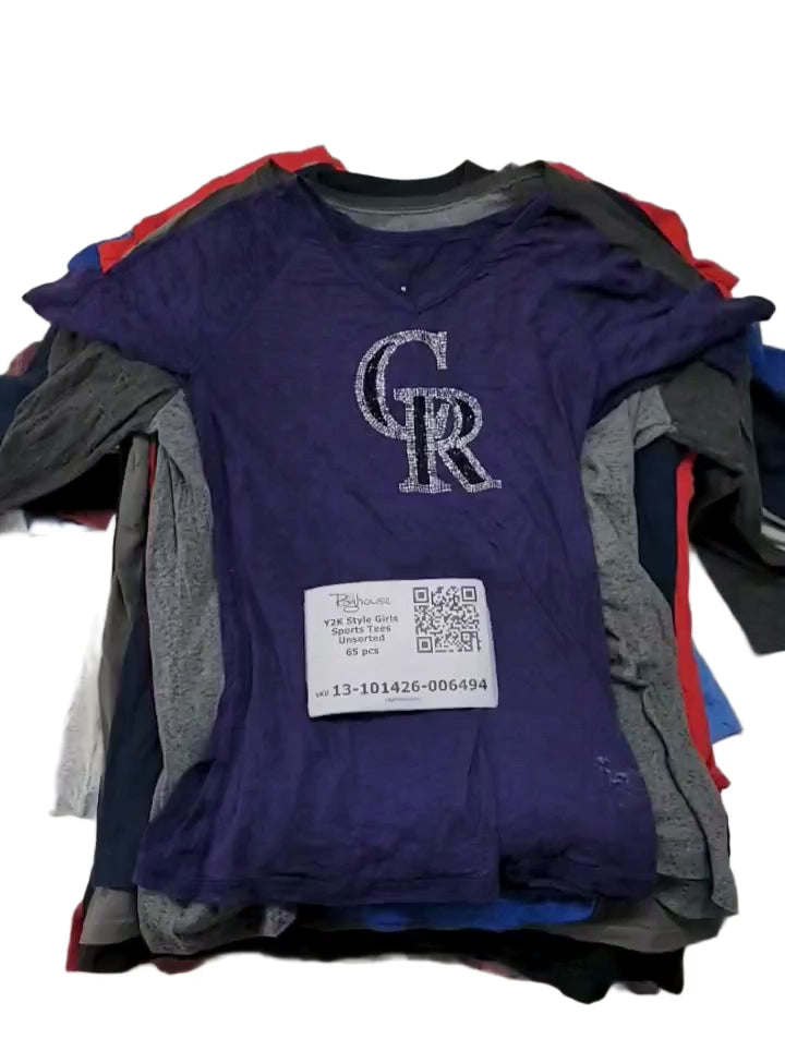 Y2K Style Girls Sports Tees Unsorted 65 pcs