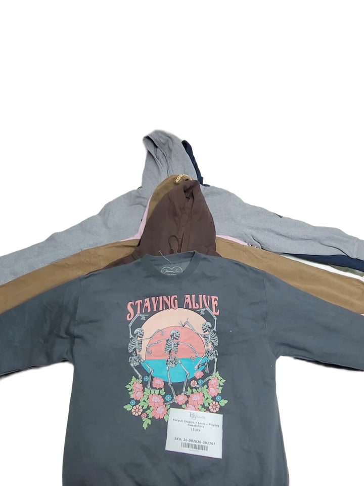 Recycle Graphic + Levis + Playboy Sweatshirts 18 pcs