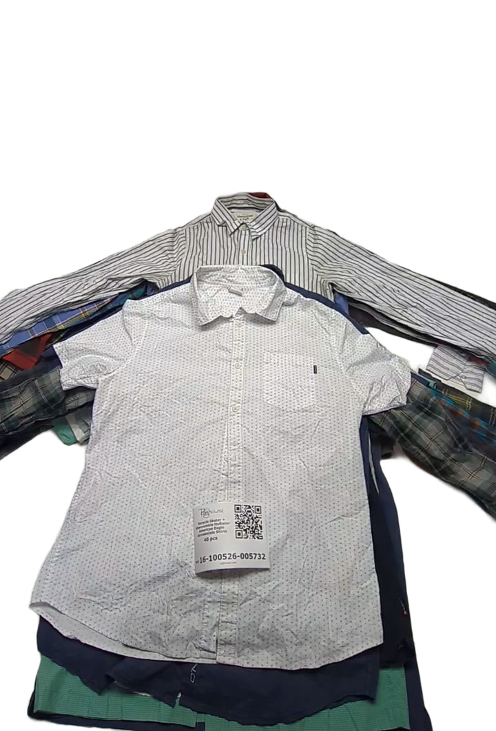 Recycle Skater + Abercrombie Hollister American Eagle Aeropostale Shirts 40 pcs