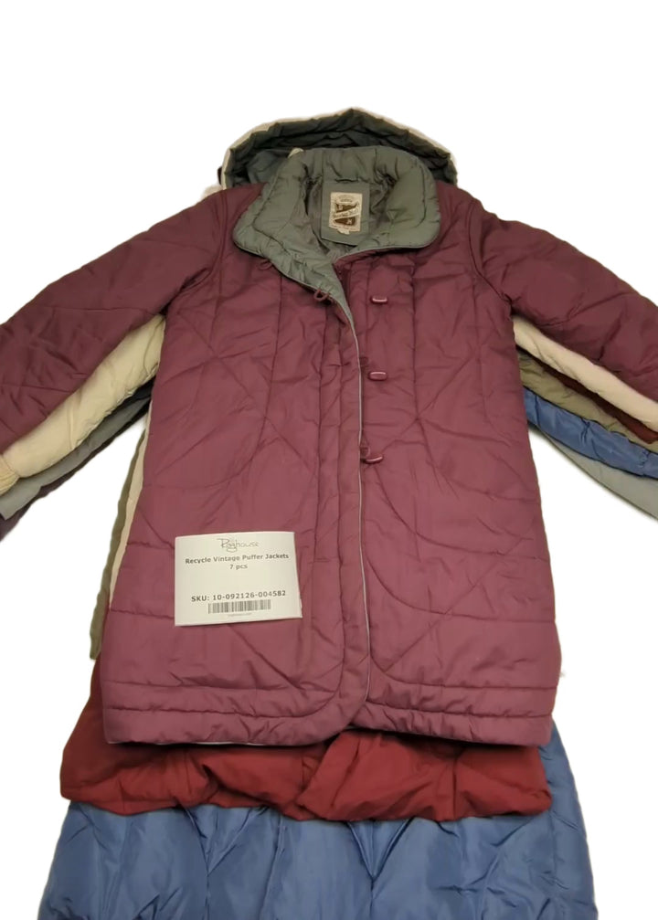 Recycle Vintage Puffer Jackets 7 pcs