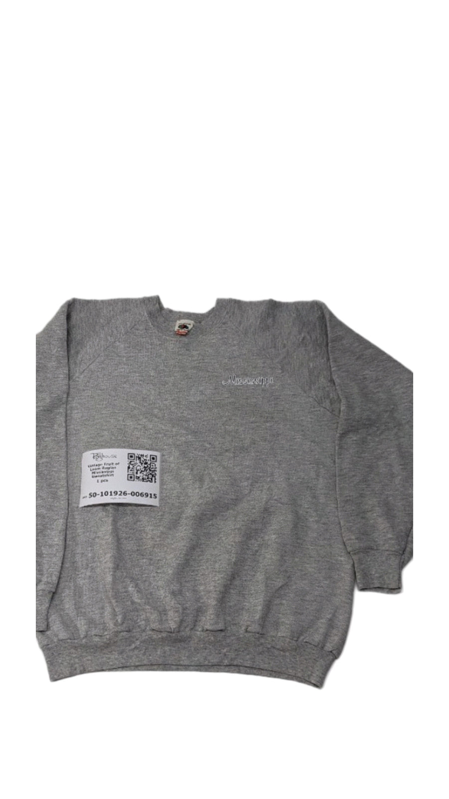 Vintage Fruit of Loom Raglan Mississippi Sweatshirt 1 pc