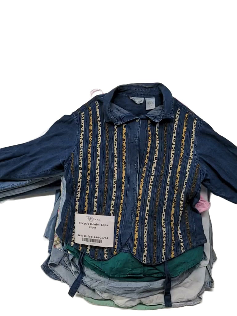 Recycle Denim Tops 42 pcs