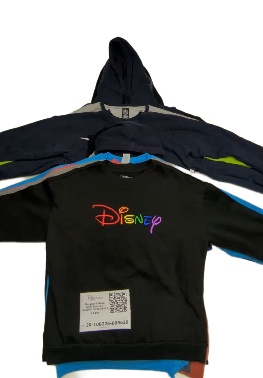 Recycle & Good Girls Sports + Graphic Sweatshirts 23 pcs