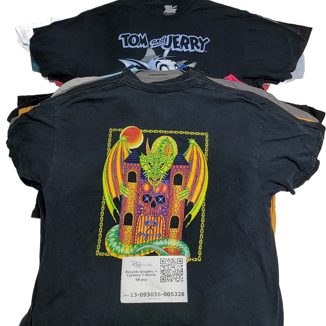 Recycle Graphic + Cartoon T-Shirts 68 pcs