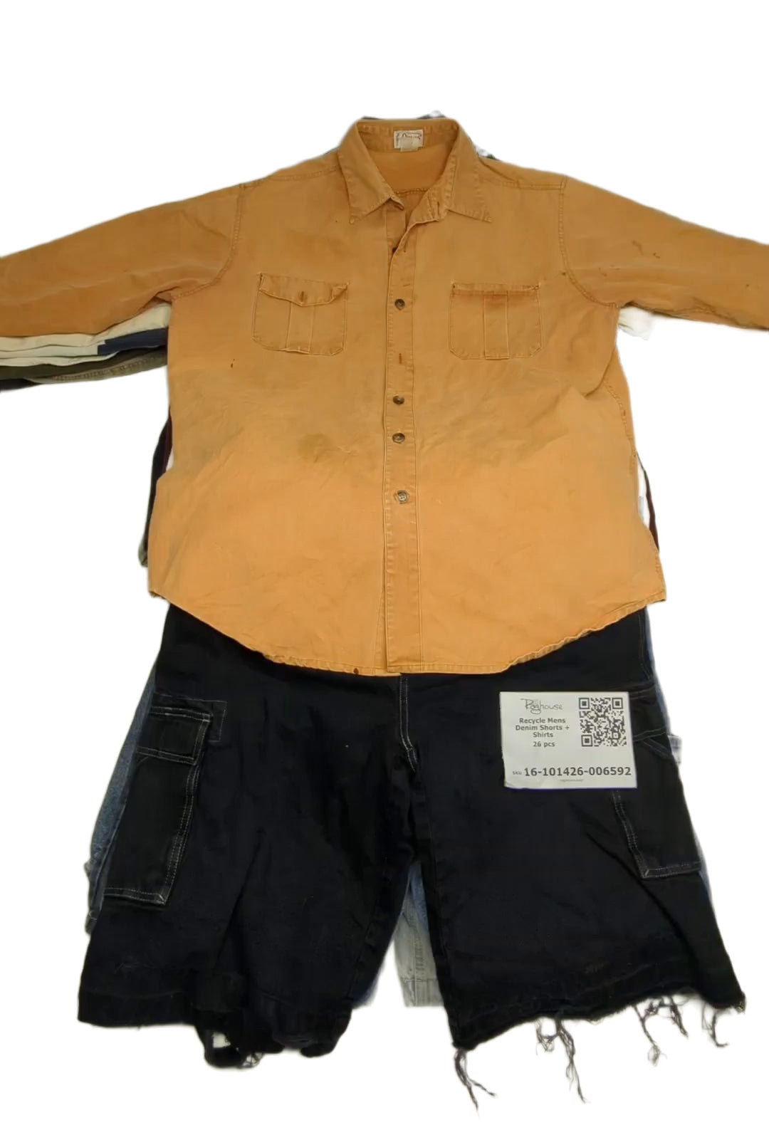 Recycle Mens Denim Shorts + Shirts 26 pcs