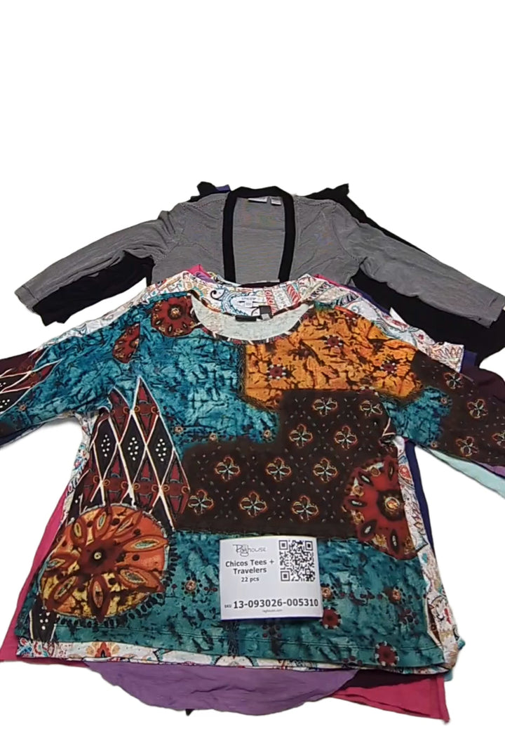 Chicos Tees + Travelers 22 pcs