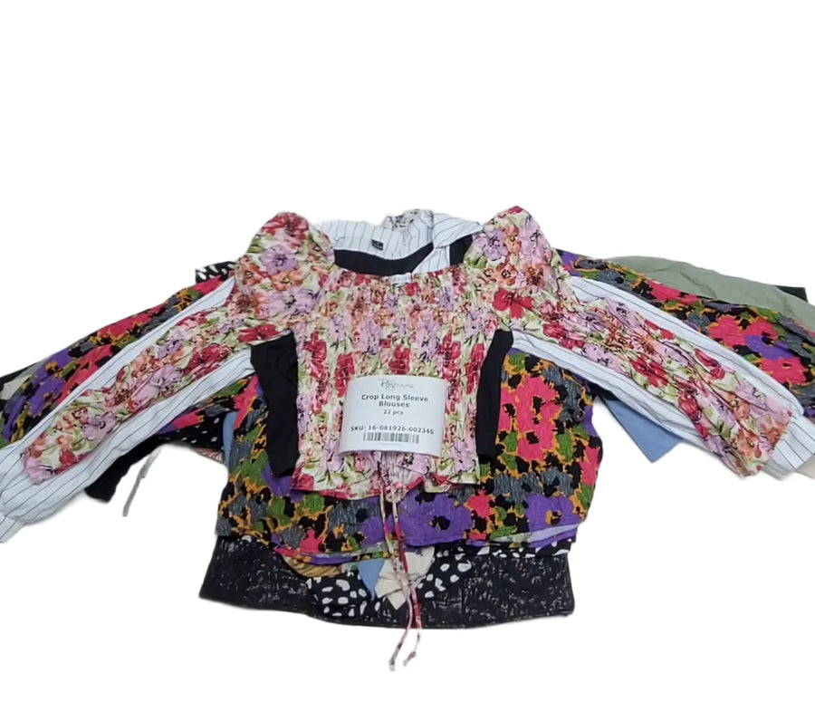 Crop Long Sleeve Blouses 22 pcs