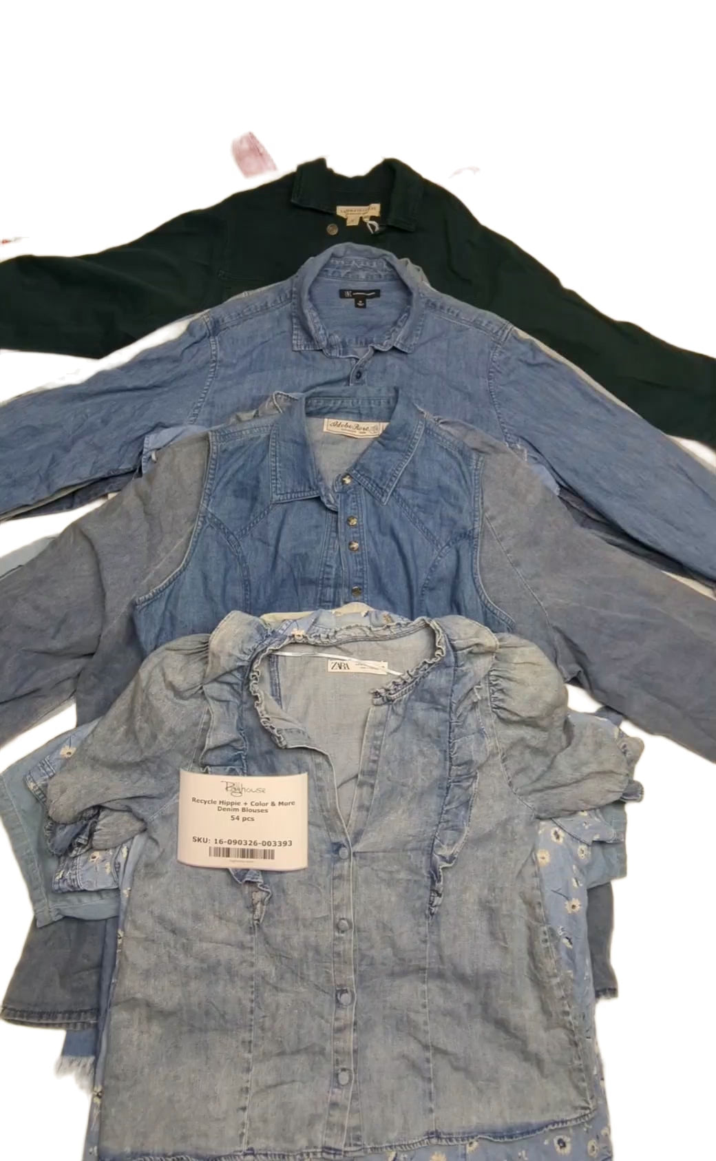 Recycle Hippie + Color & More Denim Blouses 54 pcs
