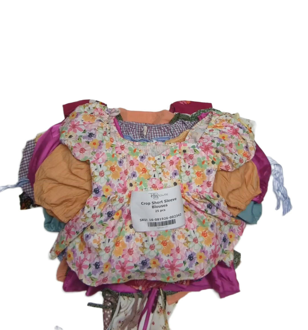 Crop Short Sleeve Blouses 25 pcs