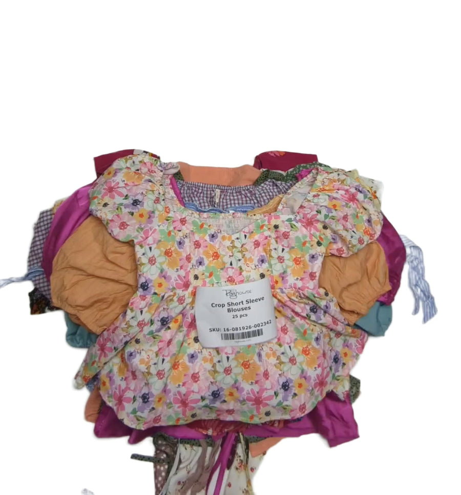 Crop Short Sleeve Blouses 25 pcs