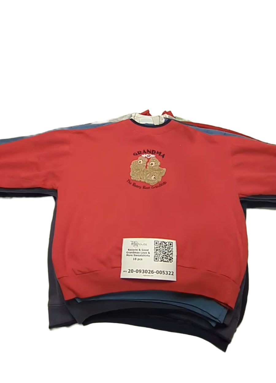 Recycle & Good Grandmas Love & More Sweatshirts 18 pcs