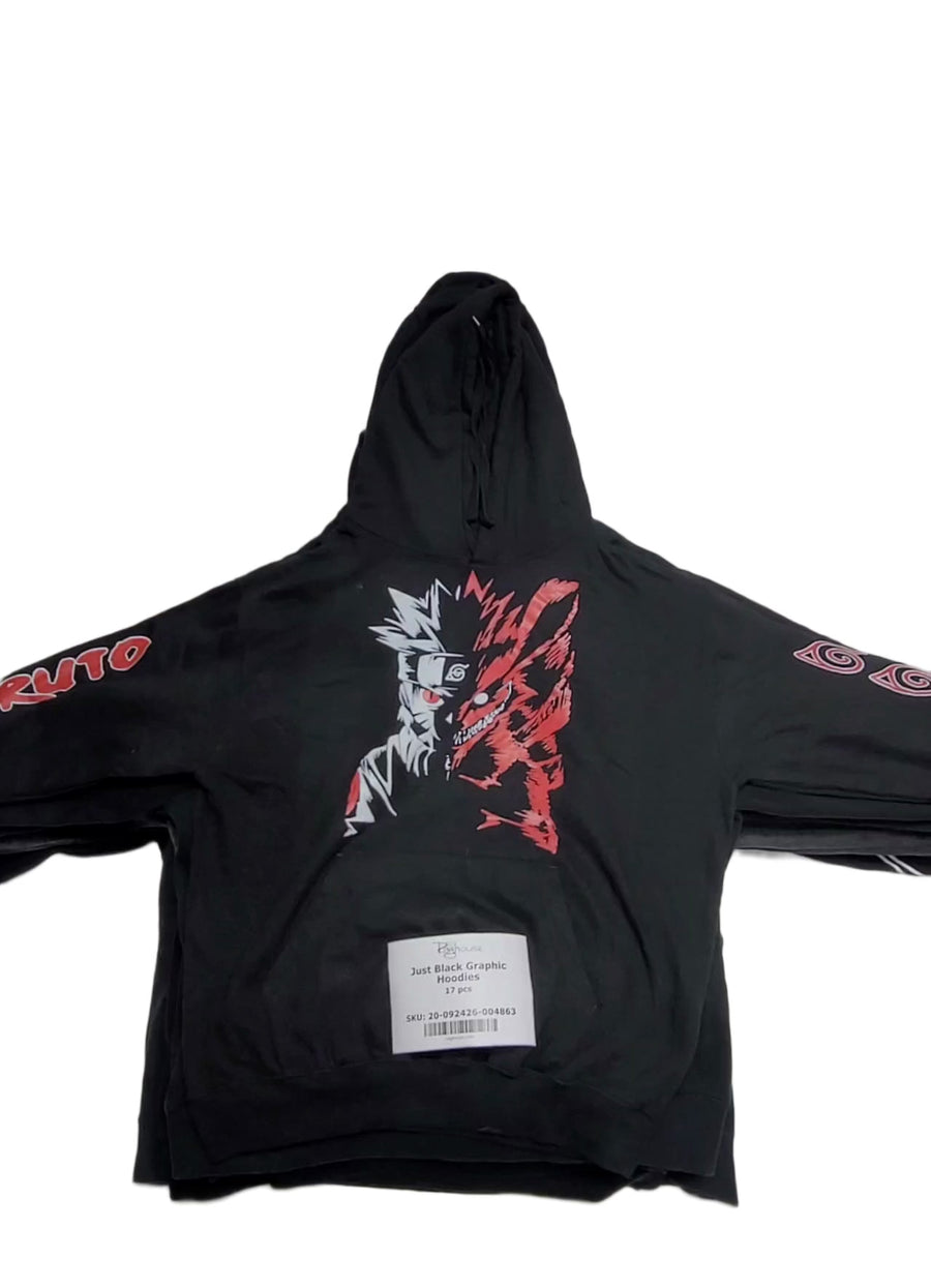 Just Black Graphic Hoodies 17 pcs